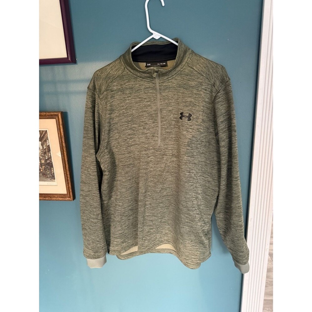 Under Armour Olive Heather 1/4 Zip Performance Pullover 253